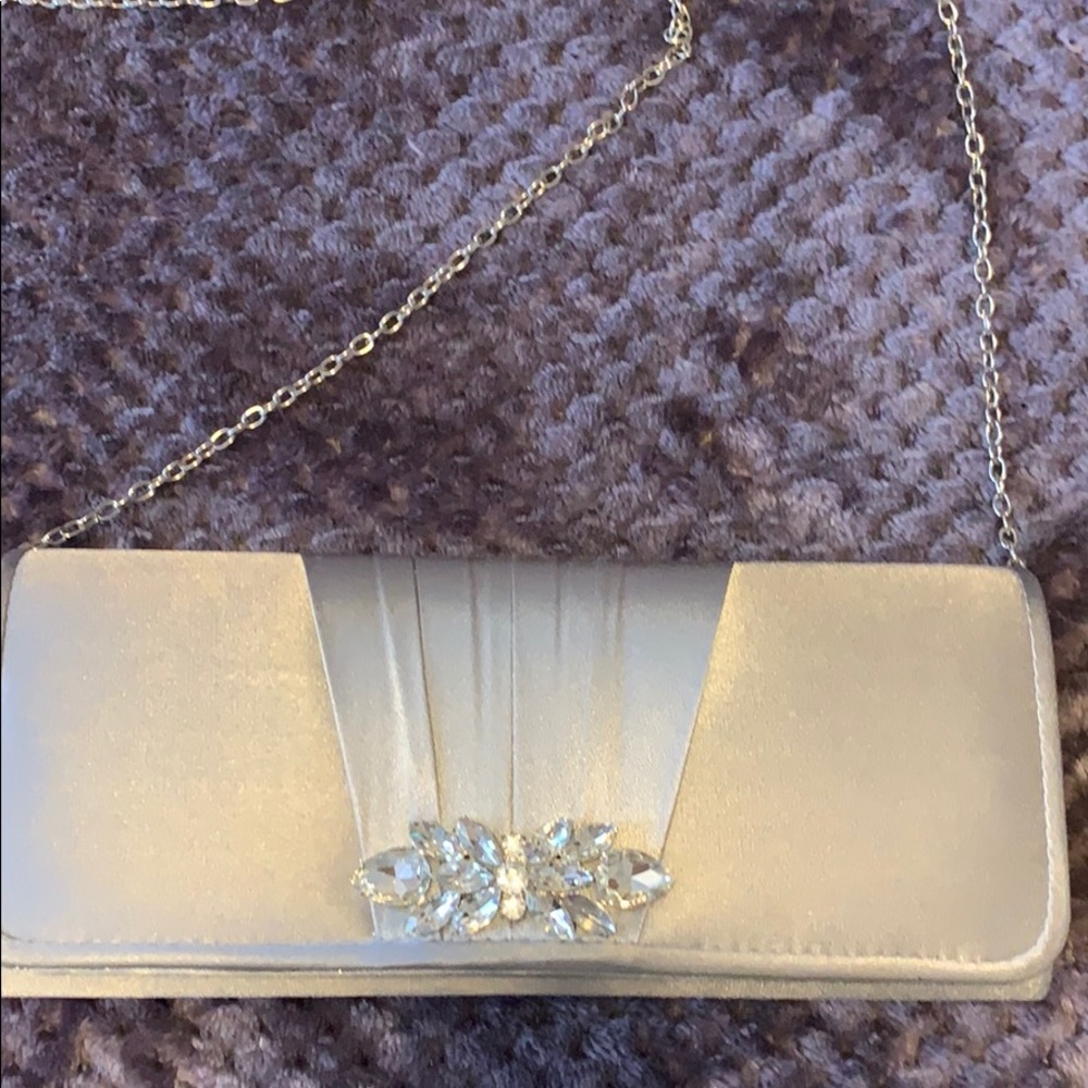 Platinum gray dress bag